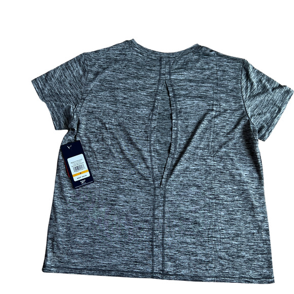 Reebok Black Heather Vector Throwback Tee Shirt NEW Size Medium - Picture 6 of 6